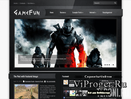 Игровой шаблон WordPress — GameFun